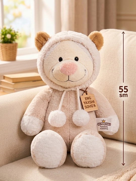 Мягкая игрушка для кошек с капюшоном, длинный хвост, 55 см, милый подарок для детей