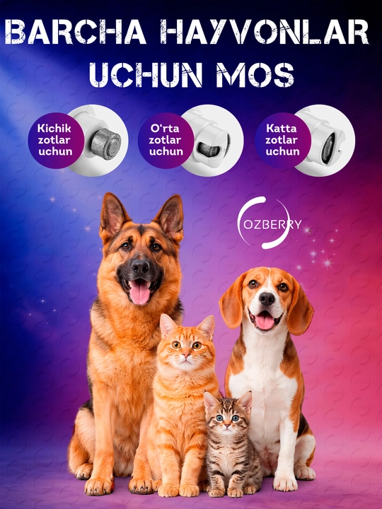 Mushuk va itlar uchun elektr tirnoq kesgich jim ishlaydigan tirnoq grinderi USB