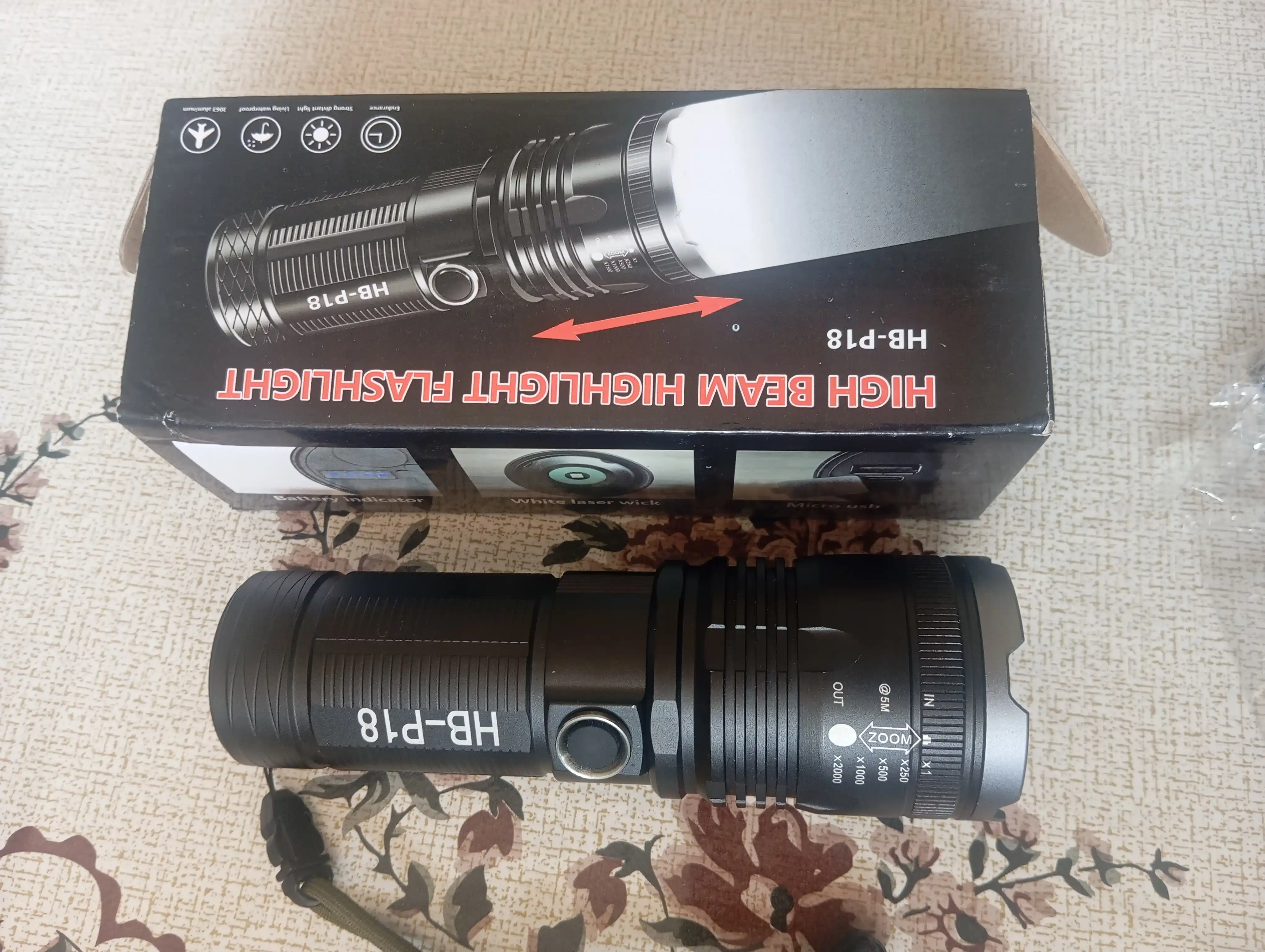 LaserLED Luminos diodli yorqin qo‘l chirog‘i HB-P18