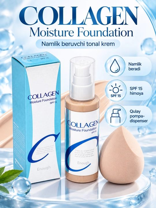 Enough Collagen 3X Moisture Foundation — увлажняющий тональный крем для лица с коллагеном - 