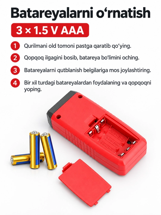 Тахометр UNI-T UT373, бесконтактный лазерный, 10–99999 об/мин, счётчик