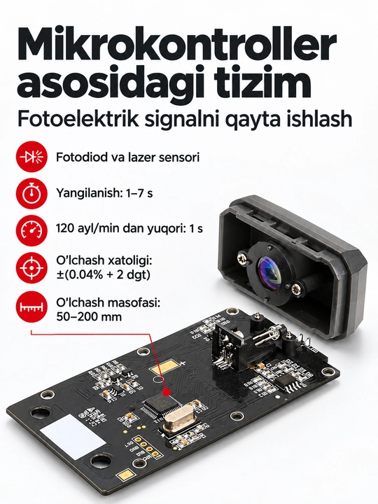 Тахометр UNI-T UT373, бесконтактный лазерный, 10–99999 об/мин, счётчик