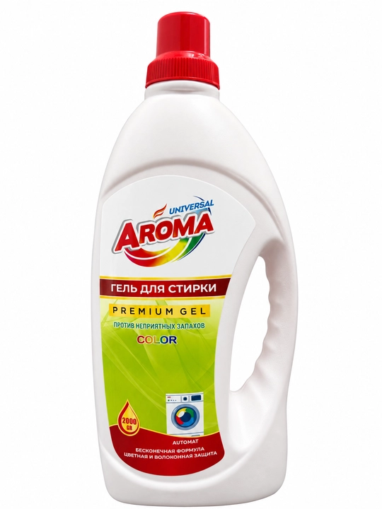 Гель для стирки AROMA Premium Color, для цветного белья, против запахов, 1000/2000 г