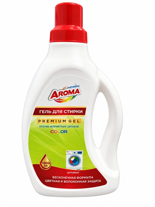Гель для стирки AROMA Premium Color, для цветного белья, против запахов, 1000/2000 г