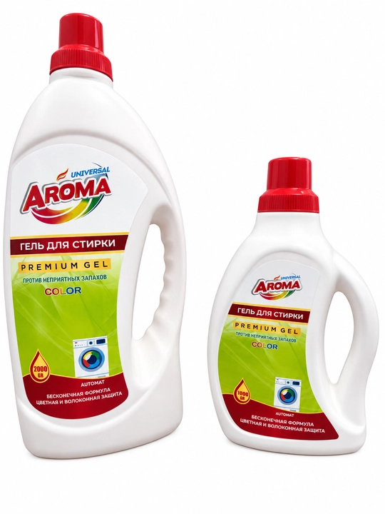 Гель для стирки AROMA Premium Color, для цветного белья, против запахов, 1000/2000 г