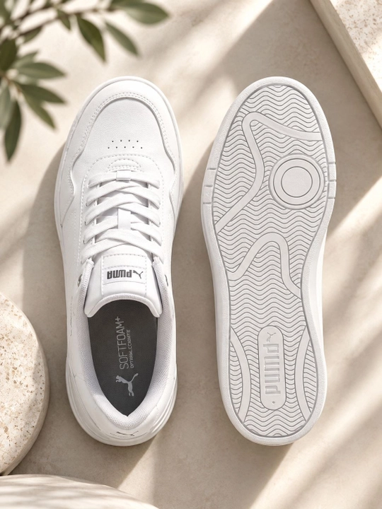 Elegant ayollar krossovkalari PUMA Court Classy — Oq klassika