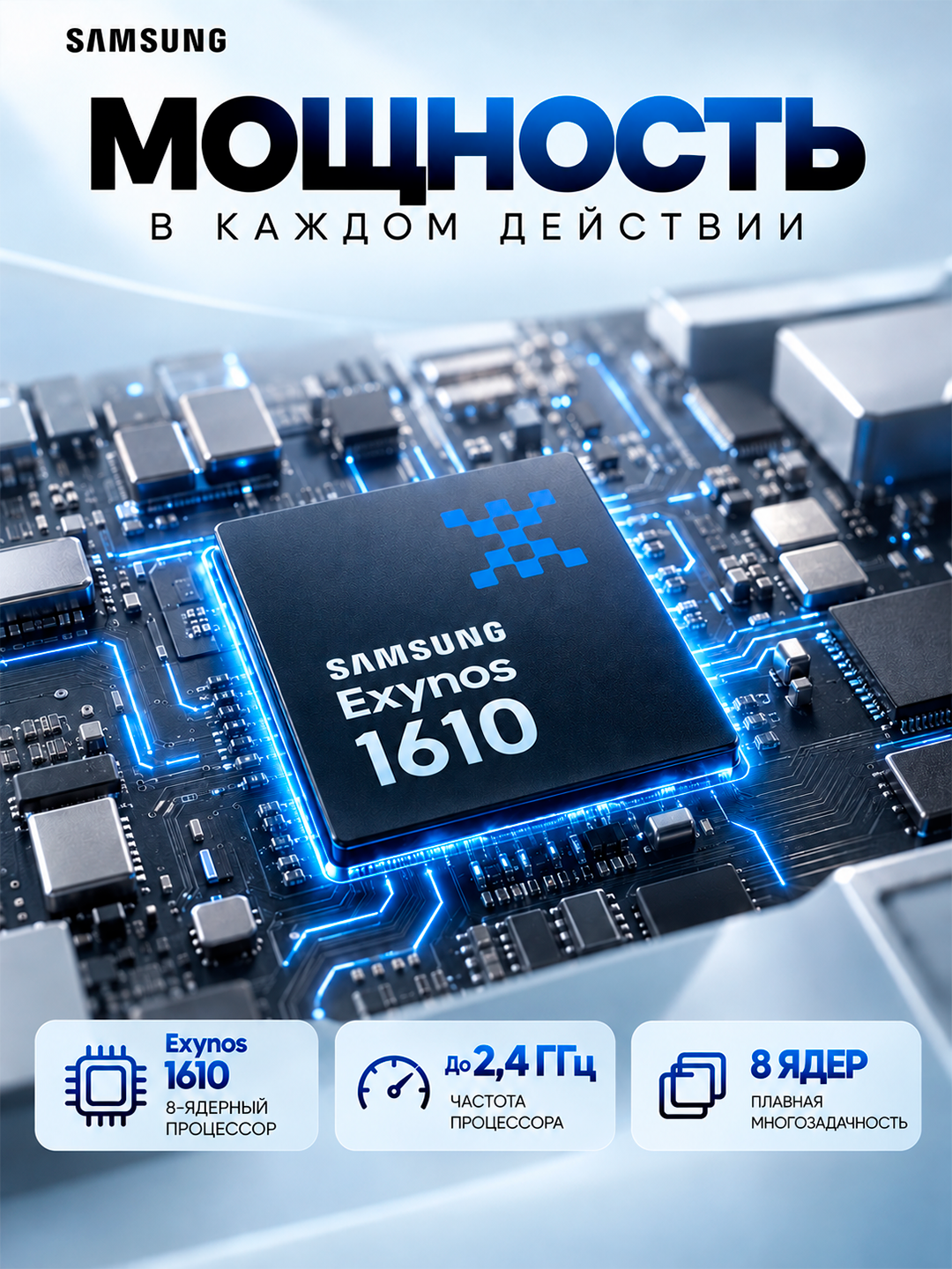 Смартфон Samsung Galaxy A18, 8/256 ГБ, Exynos 1610, 6,7″ Super AMOLED, 5000 мА·ч