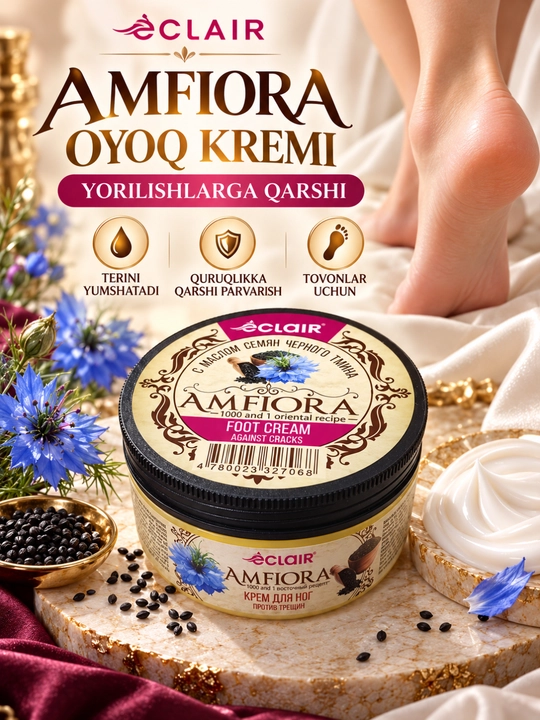 Крем для рук Amfiora, увлажняющий крем, уход за кожей рук с маслом чёрного тмина - 