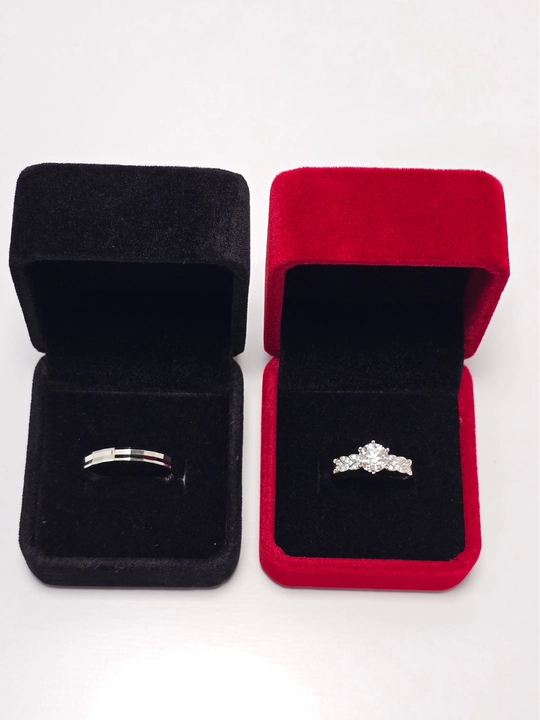 SILVERME Juftlik Uzuklari, 925 Proba Kumush, MOISSANITE Toshli, Rodiy Qoplamali