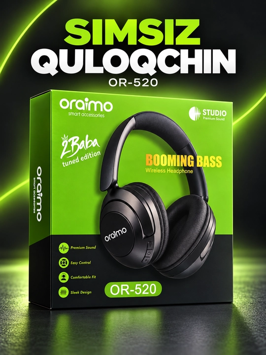 Oraimo TURE R-30 RGB yoritkichli stereo quloqchin, qora - 