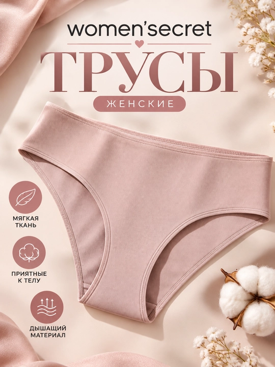 Женские классические трусы Women’secret розового цвета - 