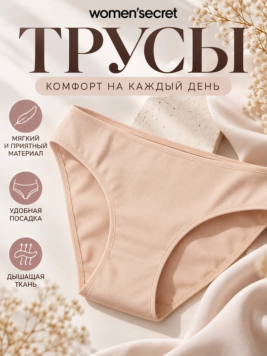 Женские классические трусы Women’secret бежевого цвета - 
