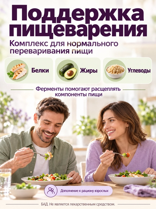 Digestive Enzymes (Enzimlar) 21st Century 60 kapsula hazm qilish uchun, Halol