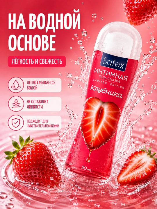 Suvga asoslangan lubrikantlar, Safex, aloe, qulupnay, banan, shokolad