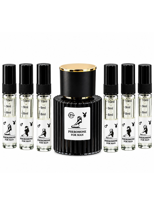 Feramon erkaklar uchun atir to‘plami - 1ta asosiy flakon (30ml) va 6ta mini sprey (10ml)