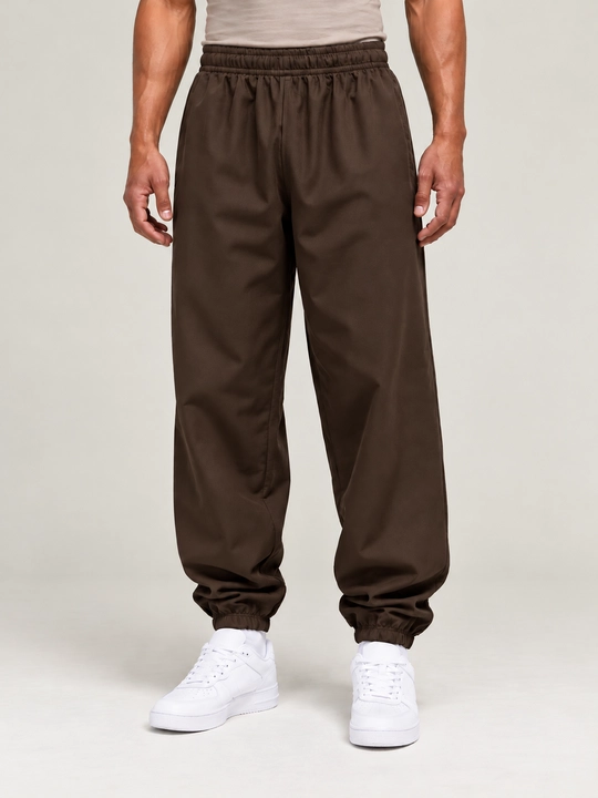 Erkaklar uchun sport shim, jogger, keng bichimli, rezinkali, qora - 