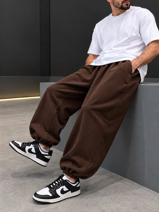Erkaklar uchun sport shim, jogger, keng bichimli, rezinkali, qora