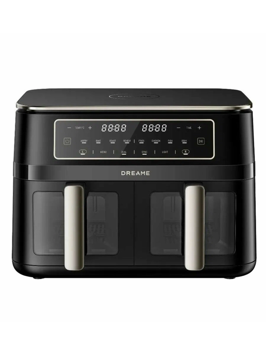 Aerogril Dreame DZ30 Black 5.5L+5.5L, ikkita savatli, 11-in-1, pishirish, kafolatli