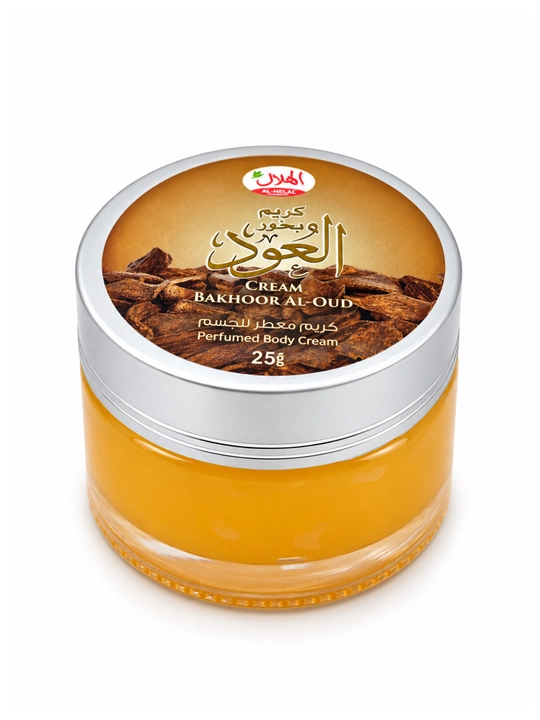 Al-Helal Bakhoor Al-Oud tanaga xushbo‘ylik beruvchi parfyumlangan krem, 25 g