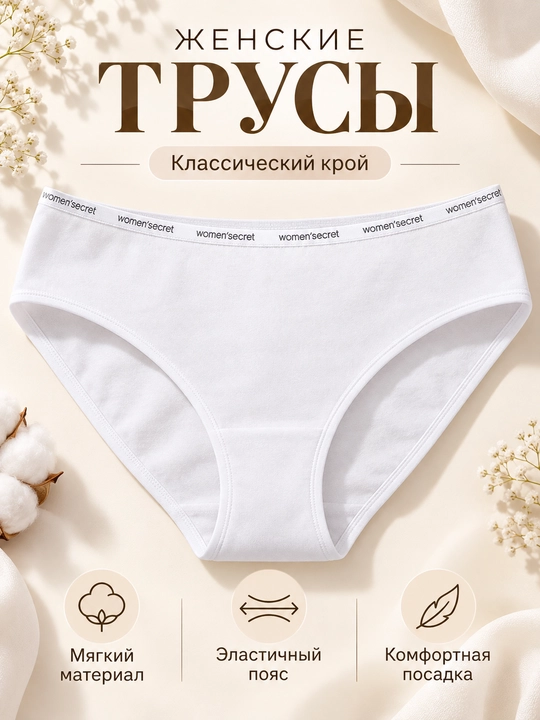 Женские классические трусы Women’secret, из хлопка - 