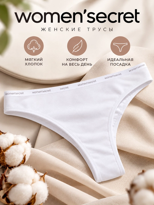Women’secret ayollar uchun klassik paxtali ichki trusiklar