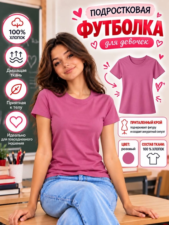 Ayollar uchun yopishib turadigan futbolka, asosiy, o‘smirlar uchun kundalik futbolka - 