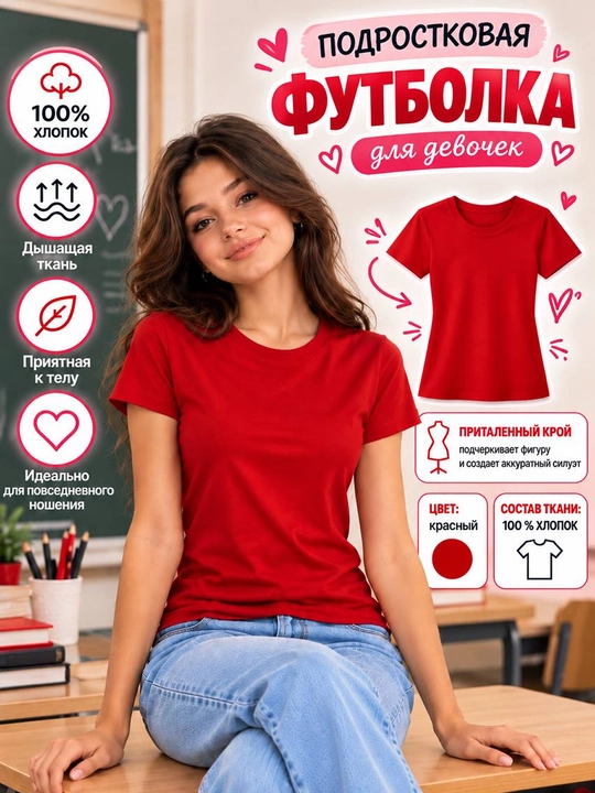 Ayollar uchun yopishib turadigan futbolka, asosiy, o‘smirlar uchun kundalik futbolka - 