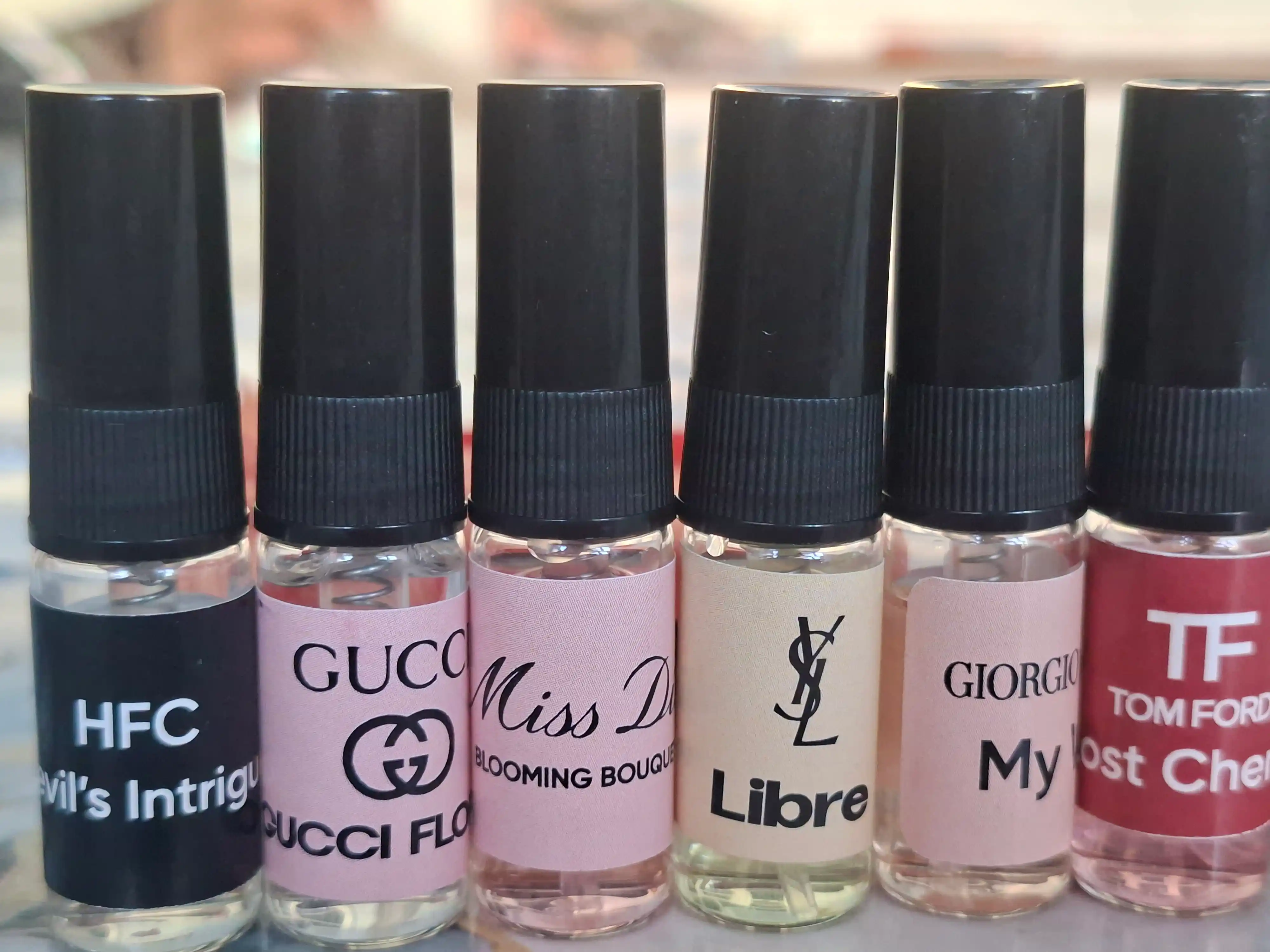 Набор духов для женщин Gucci Flora, Miss Dior, Devil's Intrigue, Libre, Lost Cherry, 6 в 1