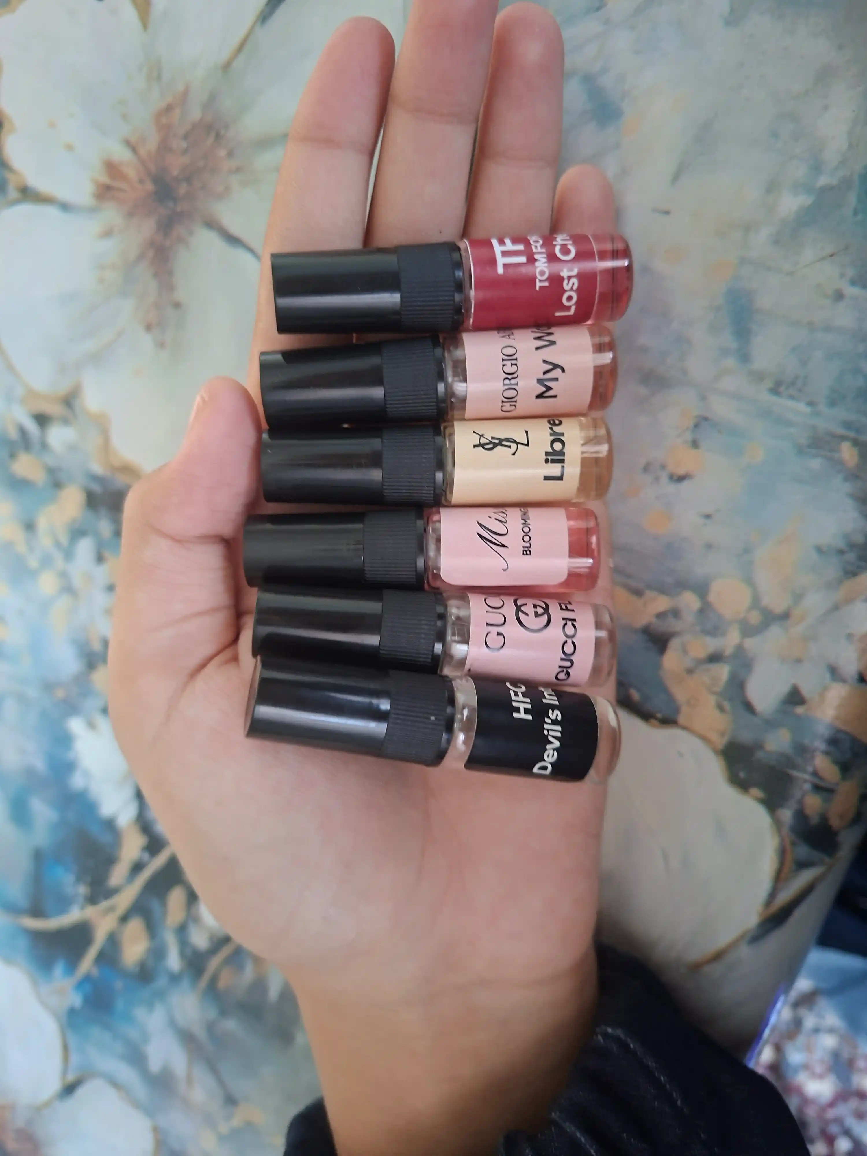 Набор духов для женщин Gucci Flora, Miss Dior, Devil's Intrigue, Libre, Lost Cherry, 6 в 1