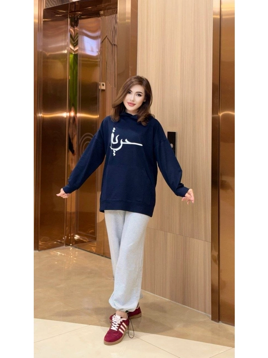 Ayollar uchun sport dvoykasi kapyushonli hudi va shim oversize uslub 46–52 gach standart - 