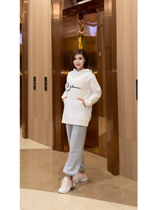 Ayollar uchun sport dvoykasi kapyushonli hudi va shim oversize uslub 46–52 gach standart