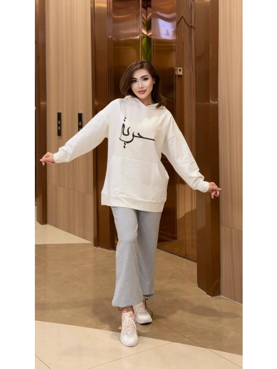 Ayollar uchun sport dvoykasi kapyushonli hudi va shim oversize uslub 46–52 gach standart