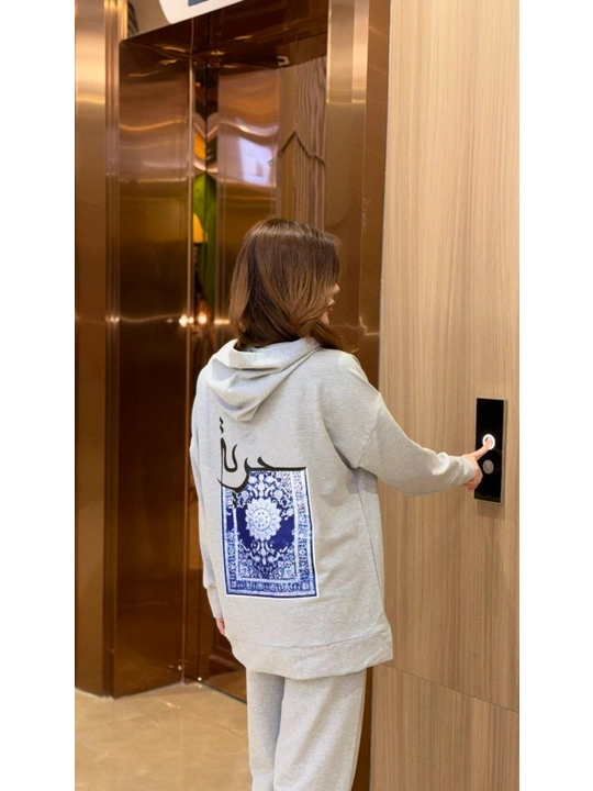 Ayollar uchun sport dvoykasi kapyushonli hudi va shim oversize uslub 46–52 gach standart