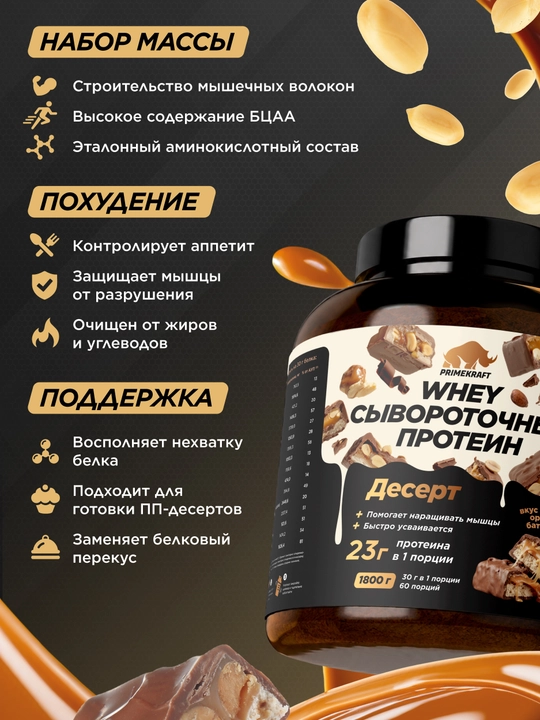 Peptidli protein Whey Delicious Primekraft, 1800 g, 60 porsiya