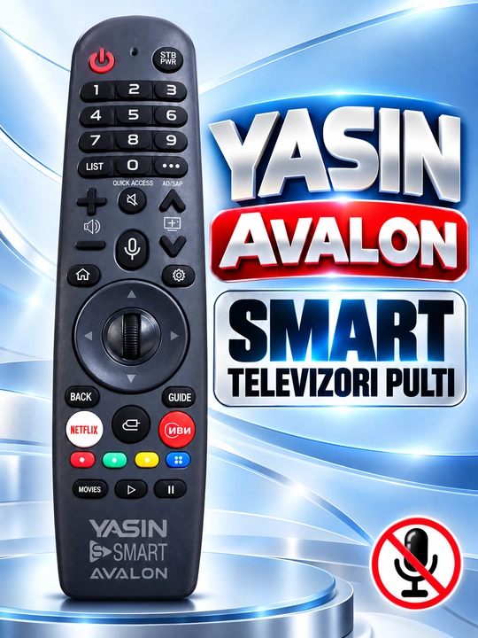 Pult Avalon,Yasin Smart televizorlariga,ovozli boshqaruvsiz,Universal pult - 