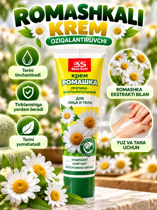 Yuz va tana uchun oziqlantiruvchi krem, terini yumshatish va kundalik parvarish uchun - 