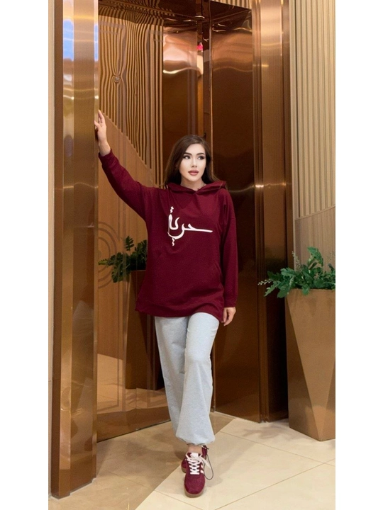 Ayollar uchun sport dvoykasi kapyushonli hudi va shim oversize uslub 46–52 gach standart - 