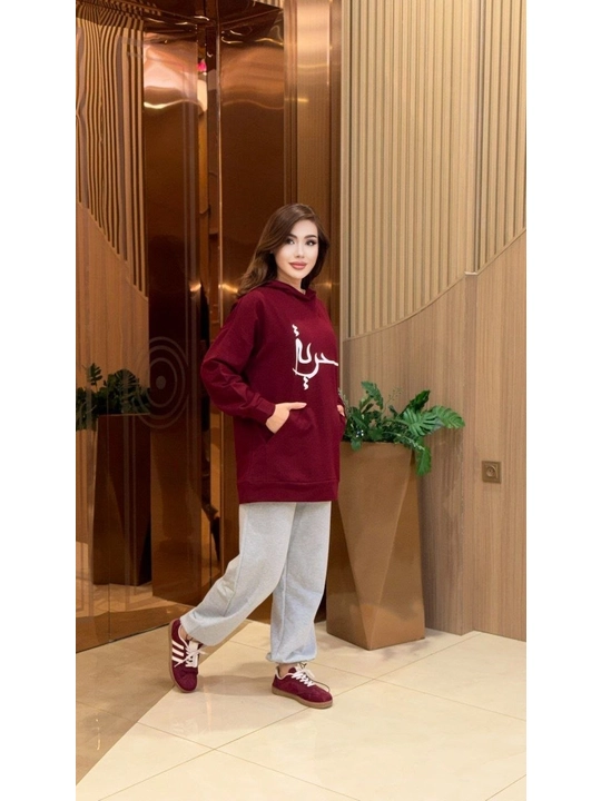 Ayollar uchun sport dvoykasi kapyushonli hudi va shim oversize uslub 46–52 gach standart