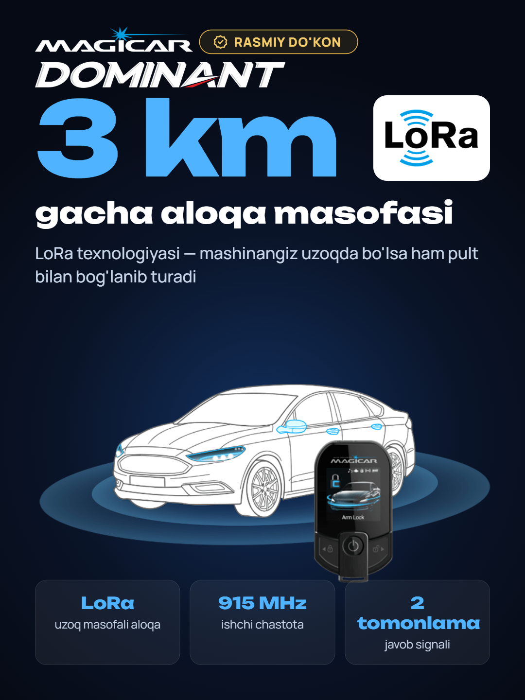 Сигнализация Dominant Magicar, с дистанционным управлением для авто D909S