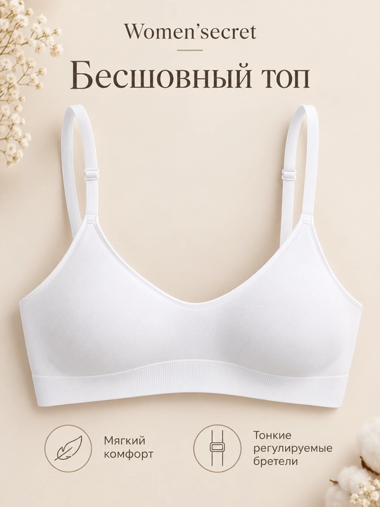 Women’secret ayollar uchun choksiz top, ingichka sozlanadigan yelkali ichki kiyim