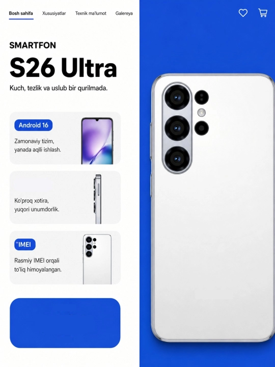 Смартфон S26 Ultra hotwav A26 64GB Rom 12GB Ram Экран 6.75 120Гц  13Мп AI, 5160 мАч - 