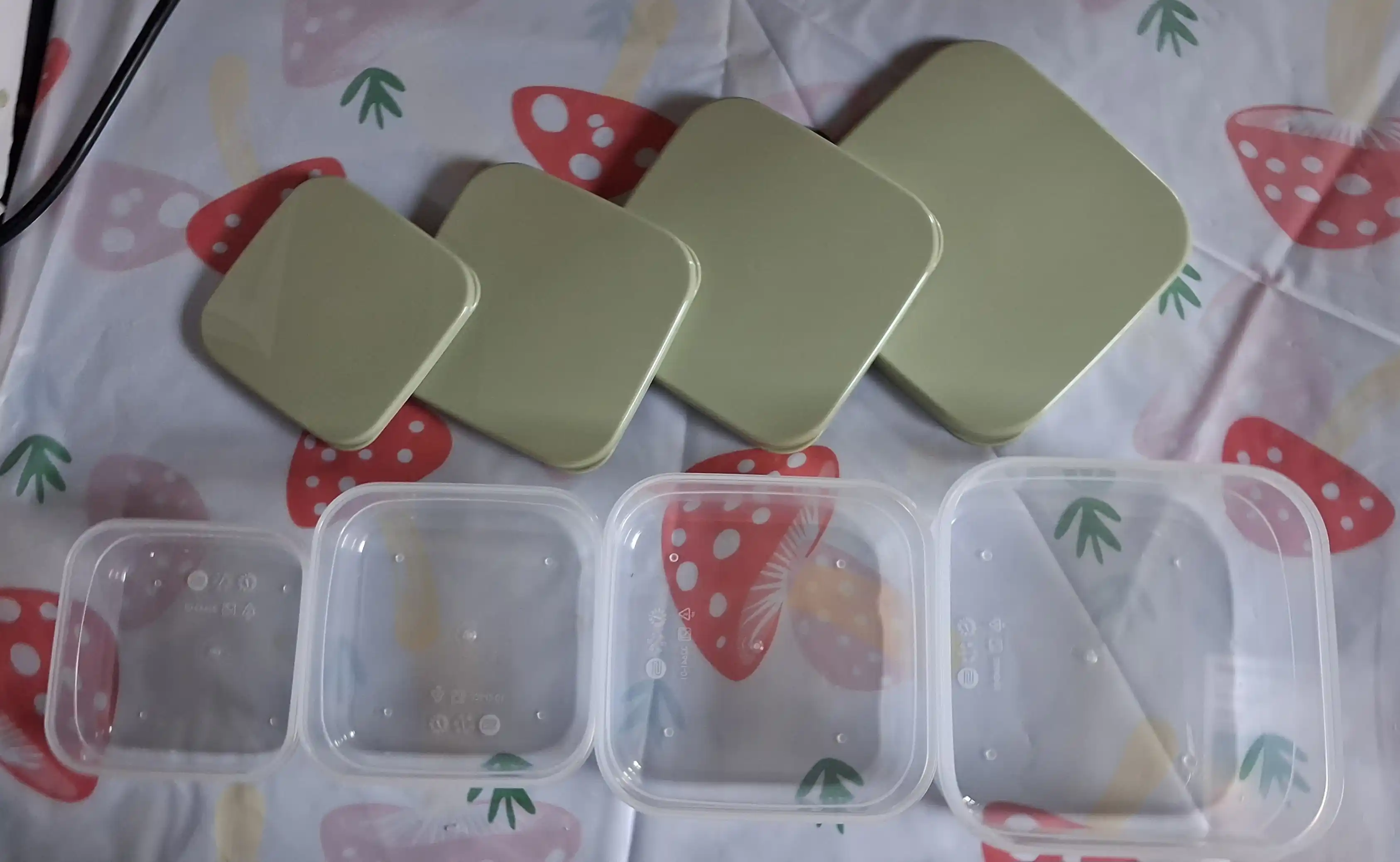 Комплект контейнеров для продуктов, с крышками, с декором, 3, 4, 5, 6 шт