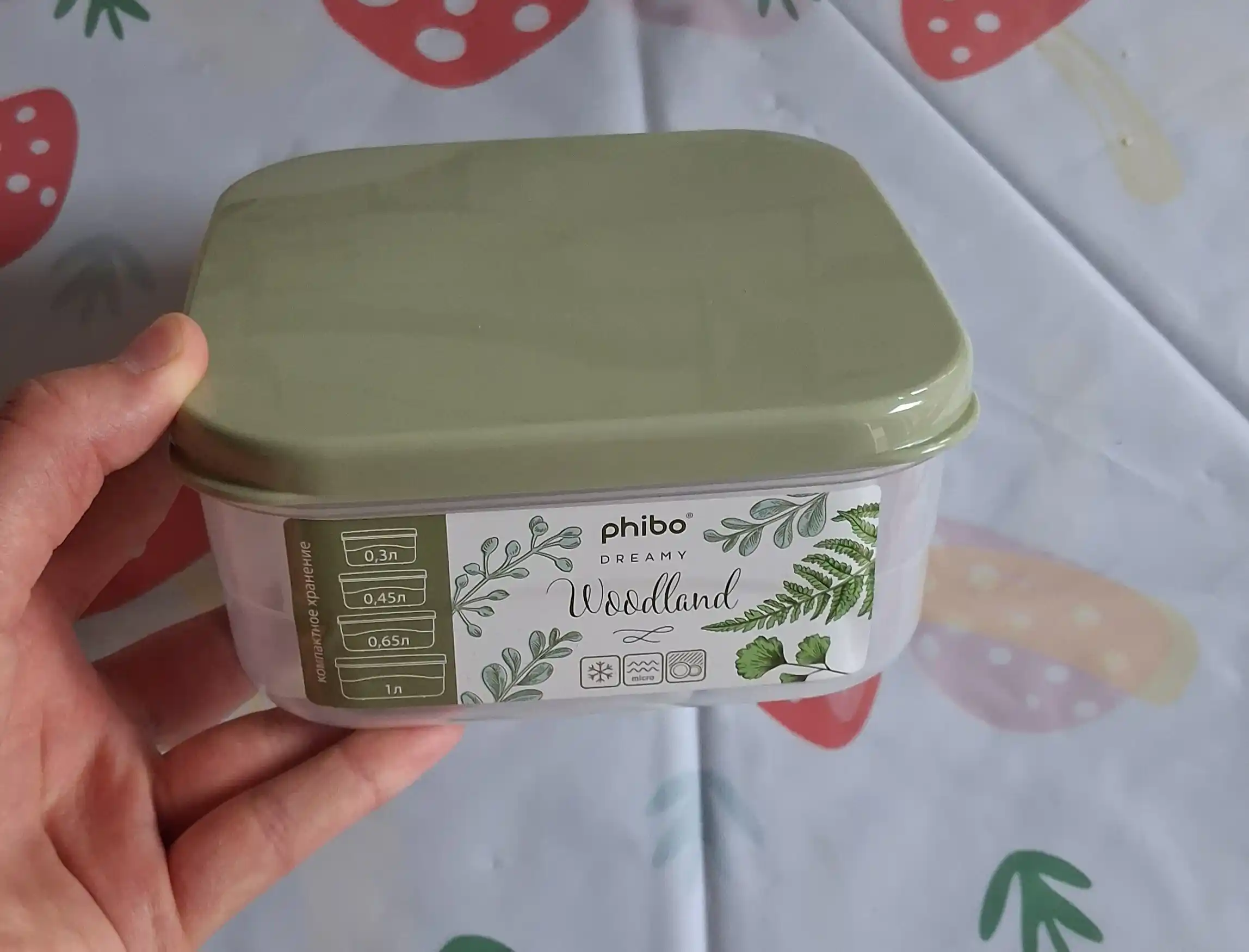 Комплект контейнеров для продуктов, с крышками, с декором, 3, 4, 5, 6 шт
