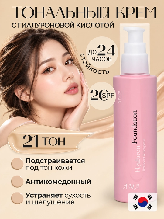 AMA Hyaluron Foundation SPF 20 — увлажняющий тональный крем с гиалуроновой кислотой