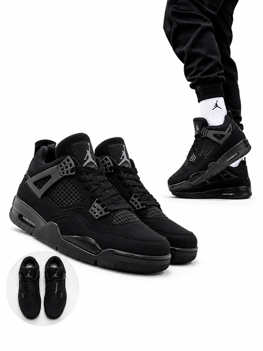 Erkaklar uchun qora krossovka Air Jordan 4 All Black - 