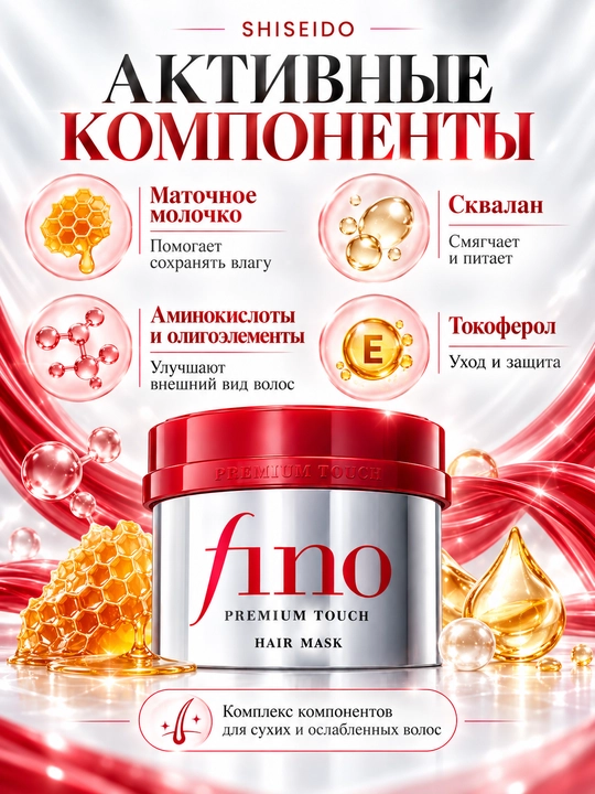 Маска для сухих и поврежденных волос SHISEIDO Fino Premium Touch