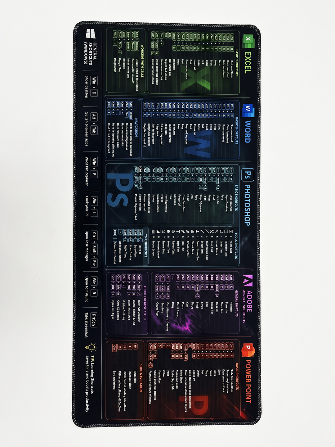 Большой игровой коврик для мыши и клавиатуры TEKNOLOG, 80x30 и 90x40 см