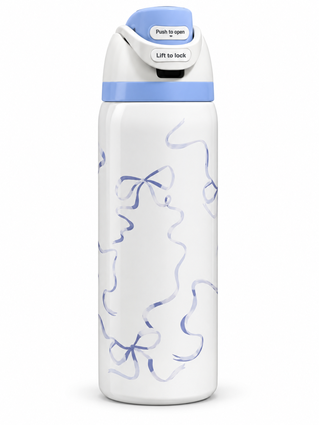 Termos 950 ml, tugmali qulflanadigan qopqoqli, rangli dizayn