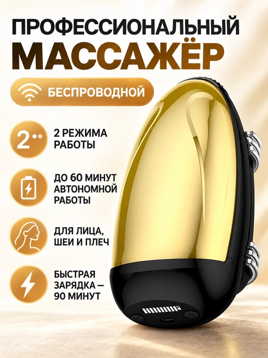 Профессиональный беспроводной массажер BaByliss Procc, для лица, шеи и плеч, две скорости - 