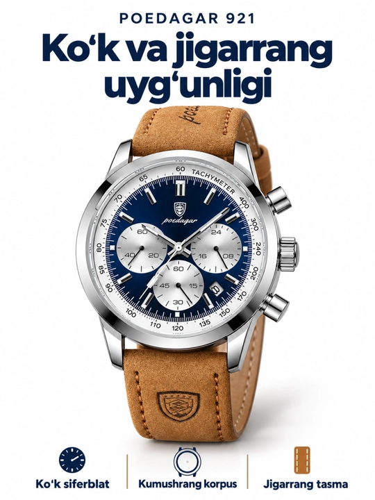 POEDAGAR 921 Yapon kvarts mexanizmi classic Elite uchun Ishlangan